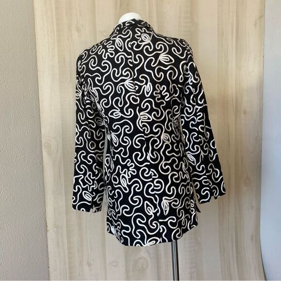 Nina Mclemore Linen embroidered jacket Size 4 - Picture 3 of 11